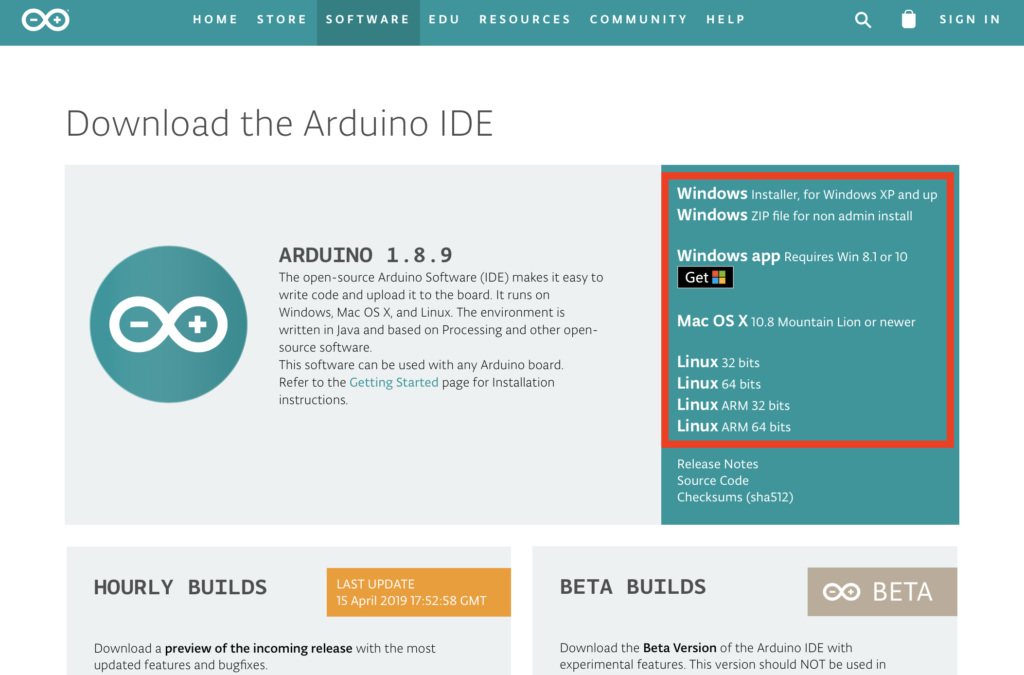 Arduino version 1.8.9 download